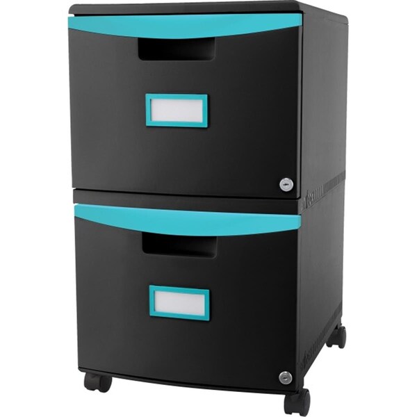 Storex Storex STX61315U01C 2-Drawer Mobile File Cabinet; Black - 14.75 x 18.25 x 26 in. STX61315U01C - main